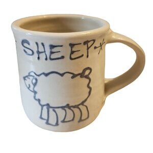 Handcrafted Ceramic Sheep Mug 10 oz Coffee Cup Sheep Design Unique